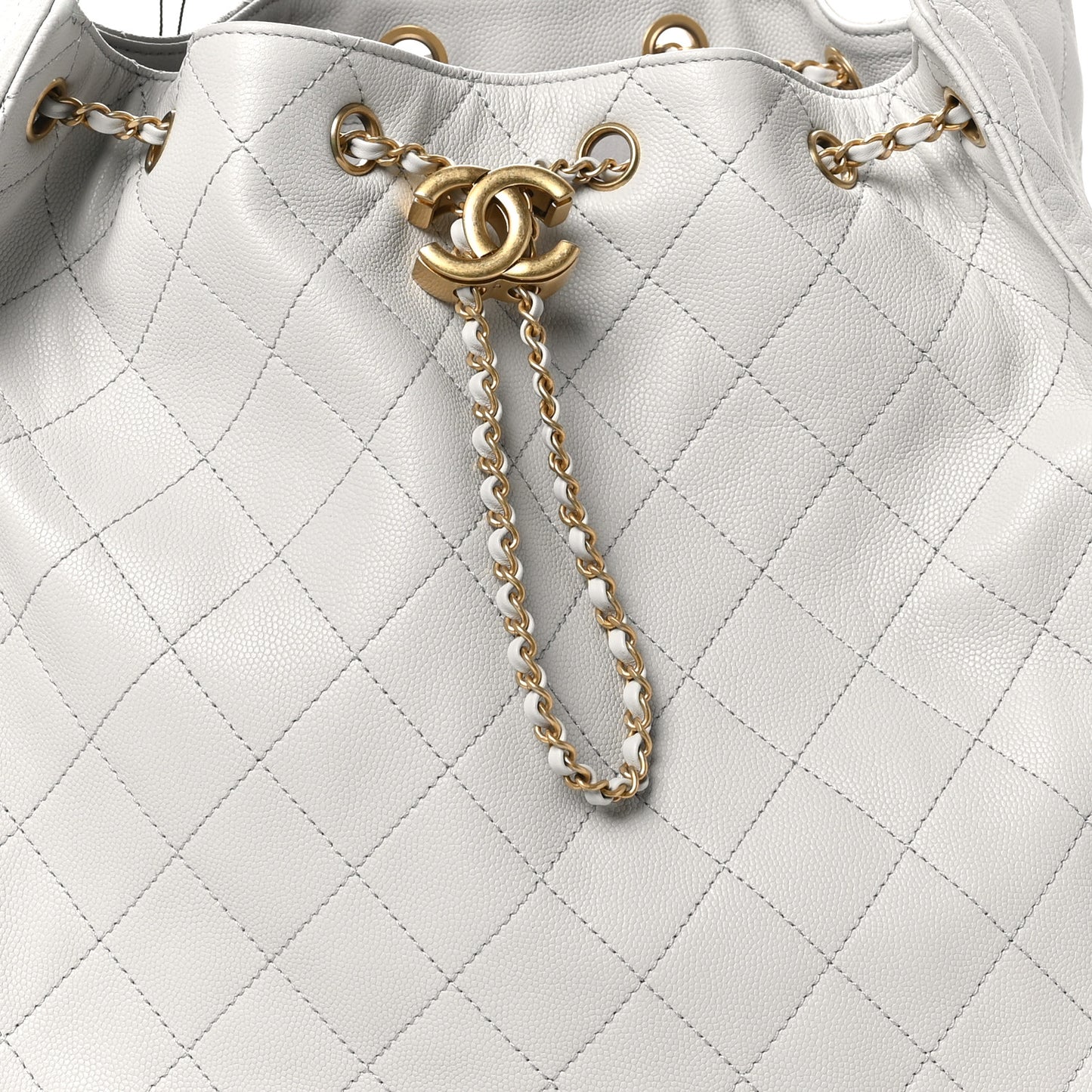 Caviar Quilted Medium Chanel 25 Handbag Light Gray