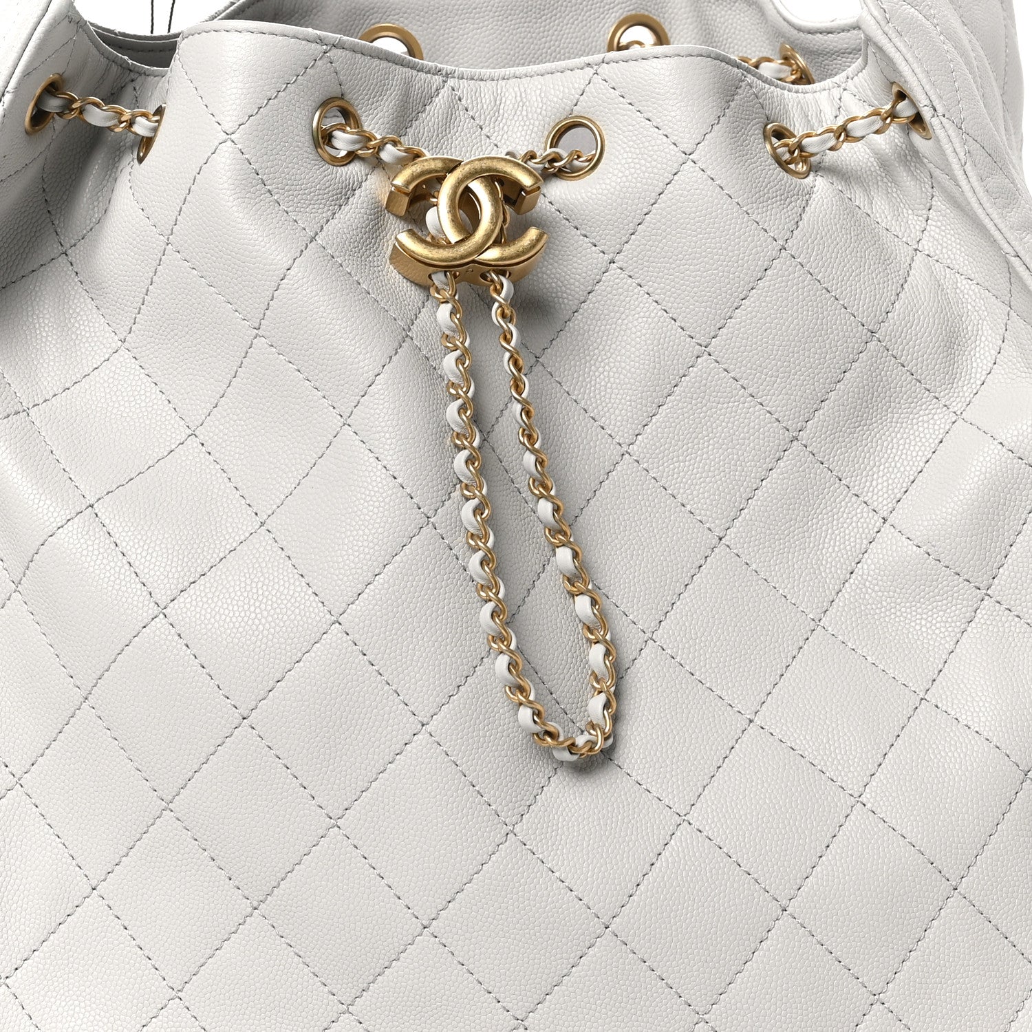 Chanel Caviar Quilted Medium Chanel 25 Handbag Light Gray 9 of 11
