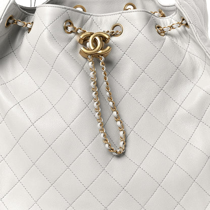 Chanel Caviar Quilted Medium Chanel 25 Handbag Light Gray 9 of 11