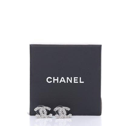 Chanel Crystal CC Earrings Silver 5 of 5