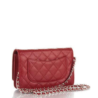 Chanel Caviar Quilted Wallet On Chain WOC Red 3 of 8