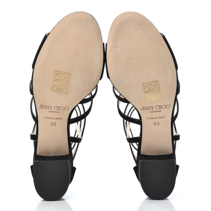 Jimmy Choo Suede Ren 35 Sandals 36 Black 5 of 13