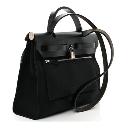 Hermes Military Toile Vache Hunter Herbag Zip PM 31 Black 4 of 12