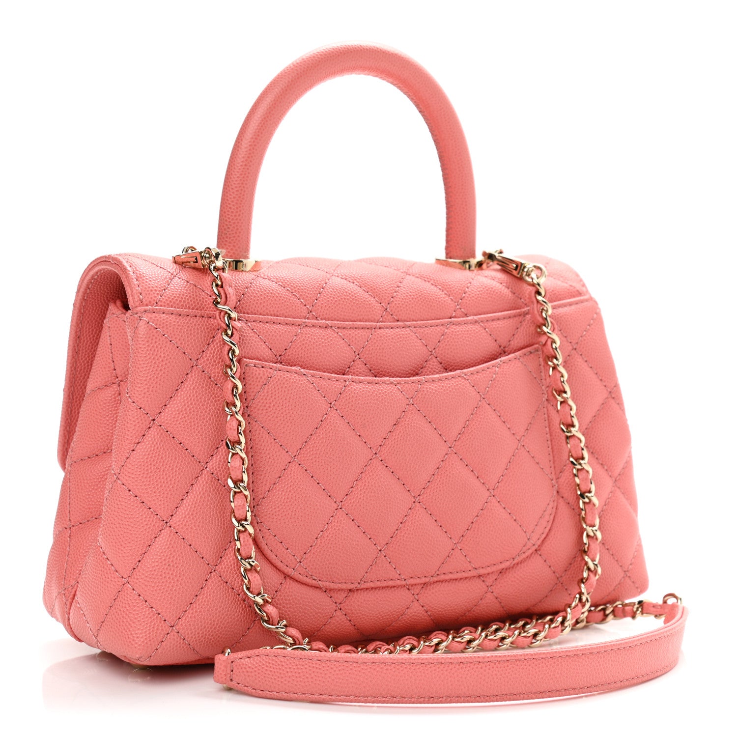 Chanel Caviar Quilted Mini Coco Handle Flap Pink 2 of 10
