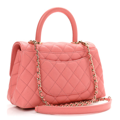Chanel Caviar Quilted Mini Coco Handle Flap Pink 2 of 10