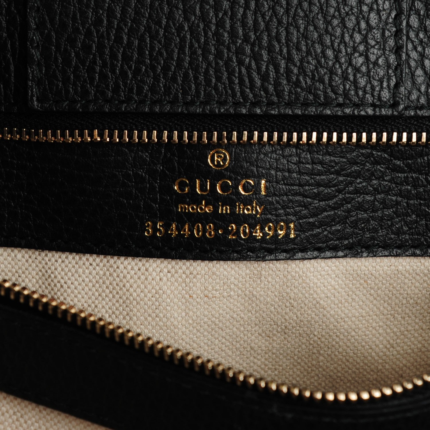 Gucci Pebbled Calfskin Small Swing Tote Black 6 of 6