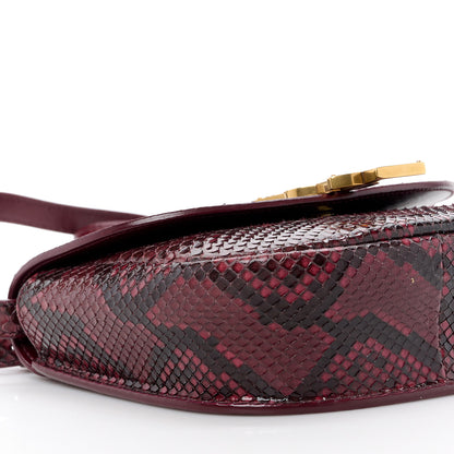 Saint Laurent SAINT LAURENT Snakeskin Small Kaia Satchel Burgundy 8 of 12
