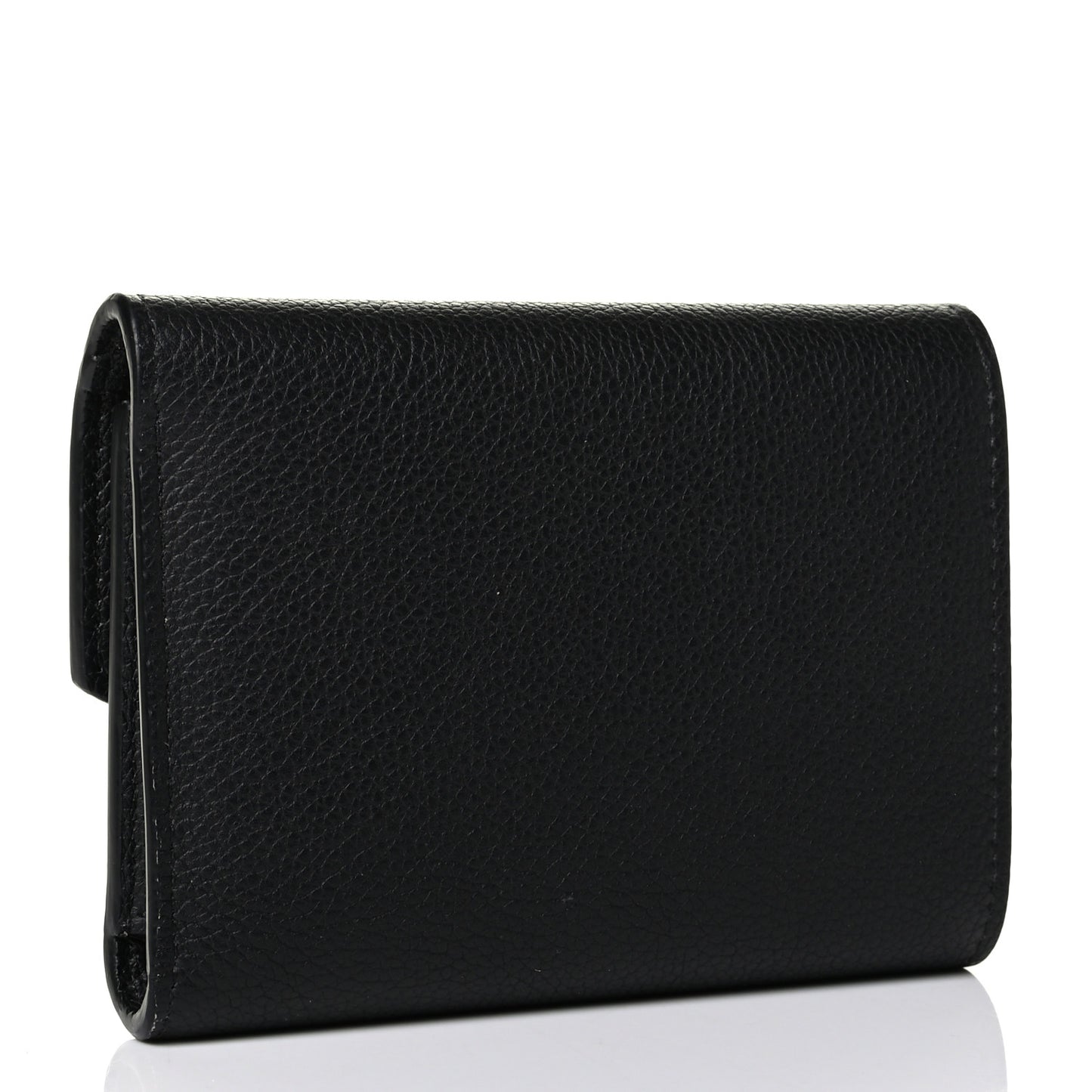Soft Calfskin My Lockme Compact Wallet Black