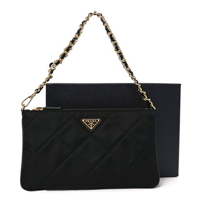 Prada Re-Nylon Tessuto Impuntu Quilted Re-Edition 1995 Chaine Pouch Black 10 of 10