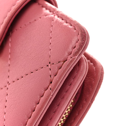 Chanel Calfskin Quilted Zip Around Bifold Wallet Pink 12 of 15
