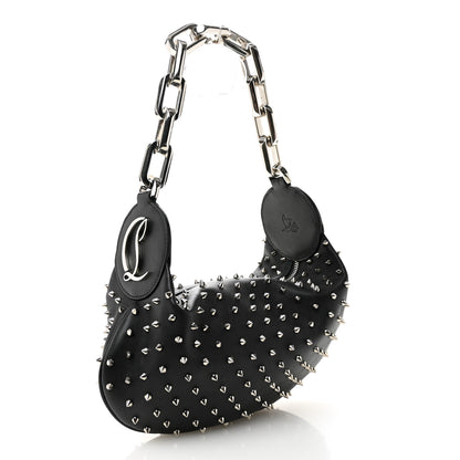 Christian Louboutin Calfskin Studded Le 54 Shoulder Bag Black 3 of 10