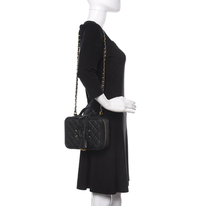 Chanel Caviar Quilted Medium CC Filigree Vanity Case Black 2 of 13