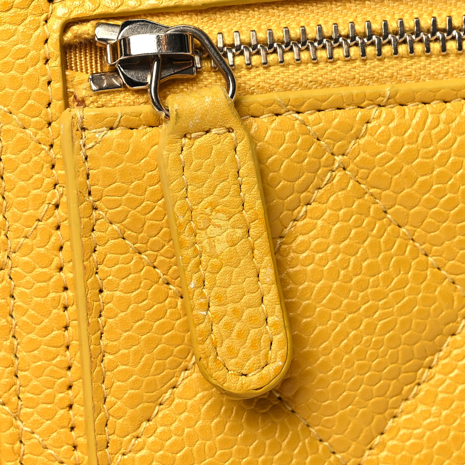 Chanel Caviar Quilted Compact Flap Wallet Yellow 12 of 14