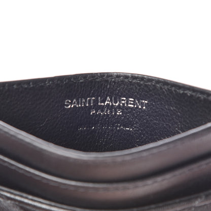 Saint Laurent Calfskin Y Quilted Monogram LouLou Credit Card Case Black 6 of 10
