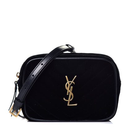 Saint Laurent Velour Matelasse Monogram Lou Belt Bag Black 1 of 9