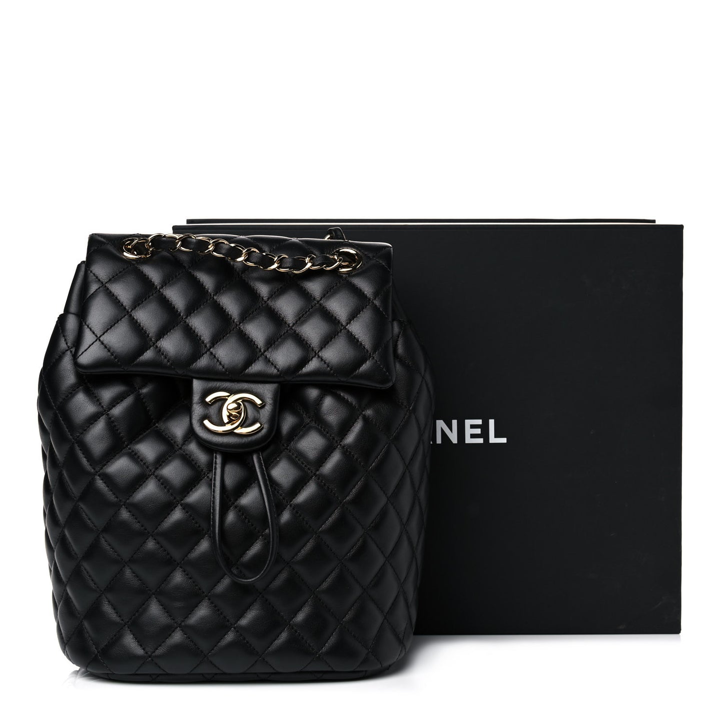 Lambskin Quilted Small Urban Spirit Backpack Black