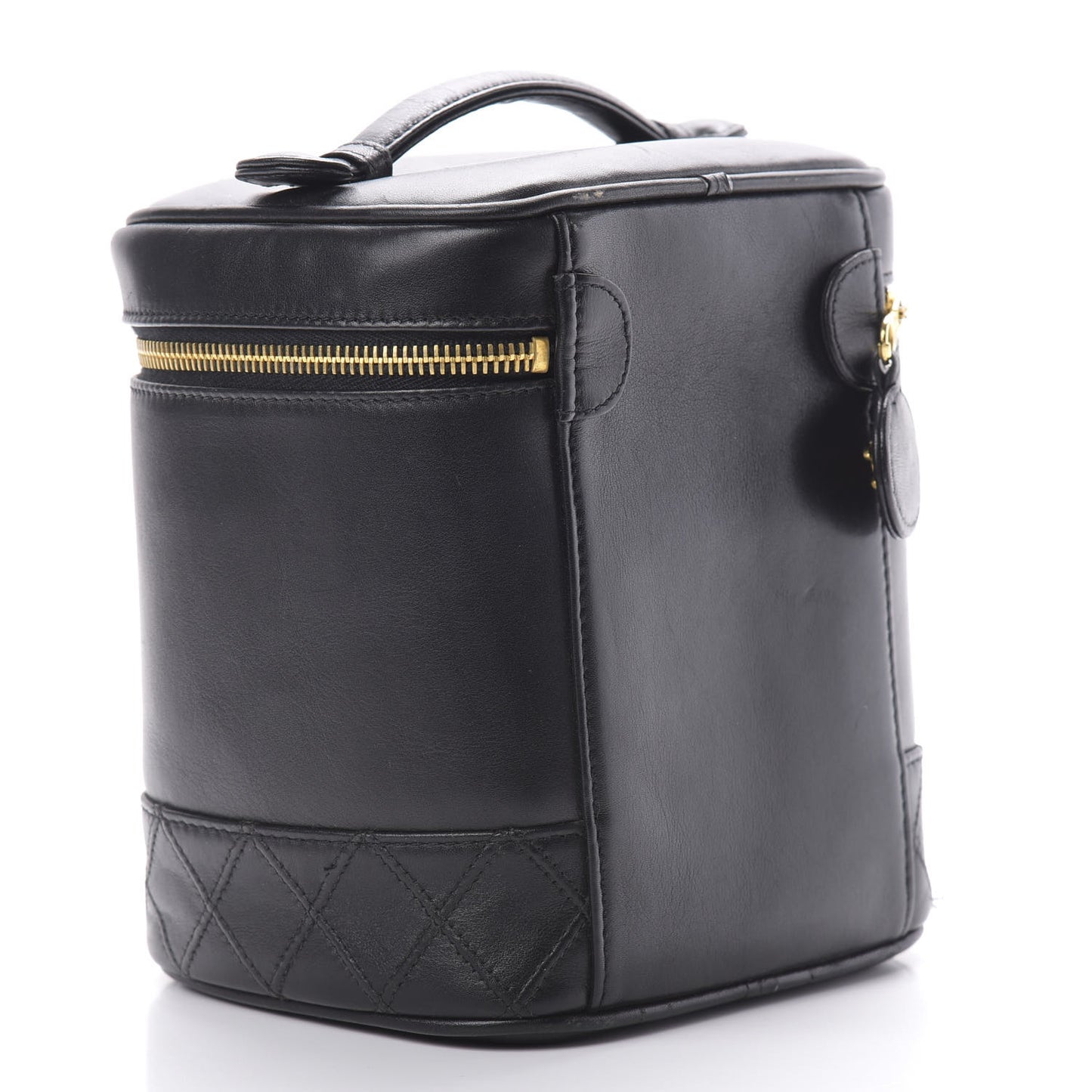 Lambskin Vanity Cosmetic Case Black