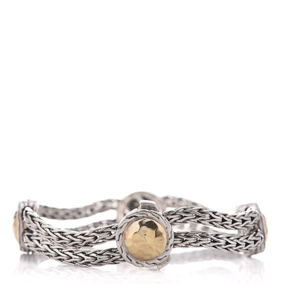 John Hardy Sterling Silver 22K Yellow Gold 12mm Palu Station Bracelet 3 of 6