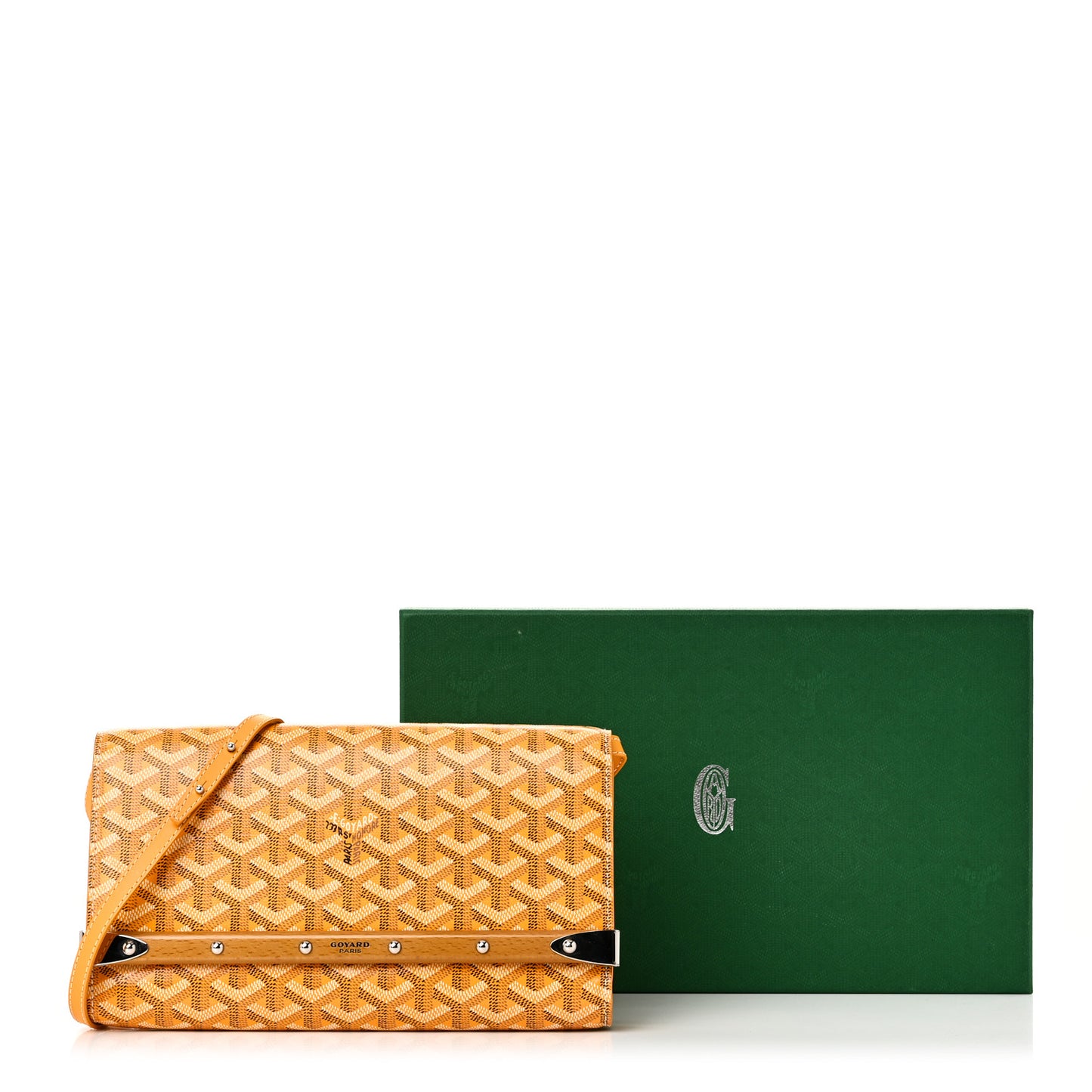 Goyardine Monte Carlo Bois Clutch With Strap Yellow