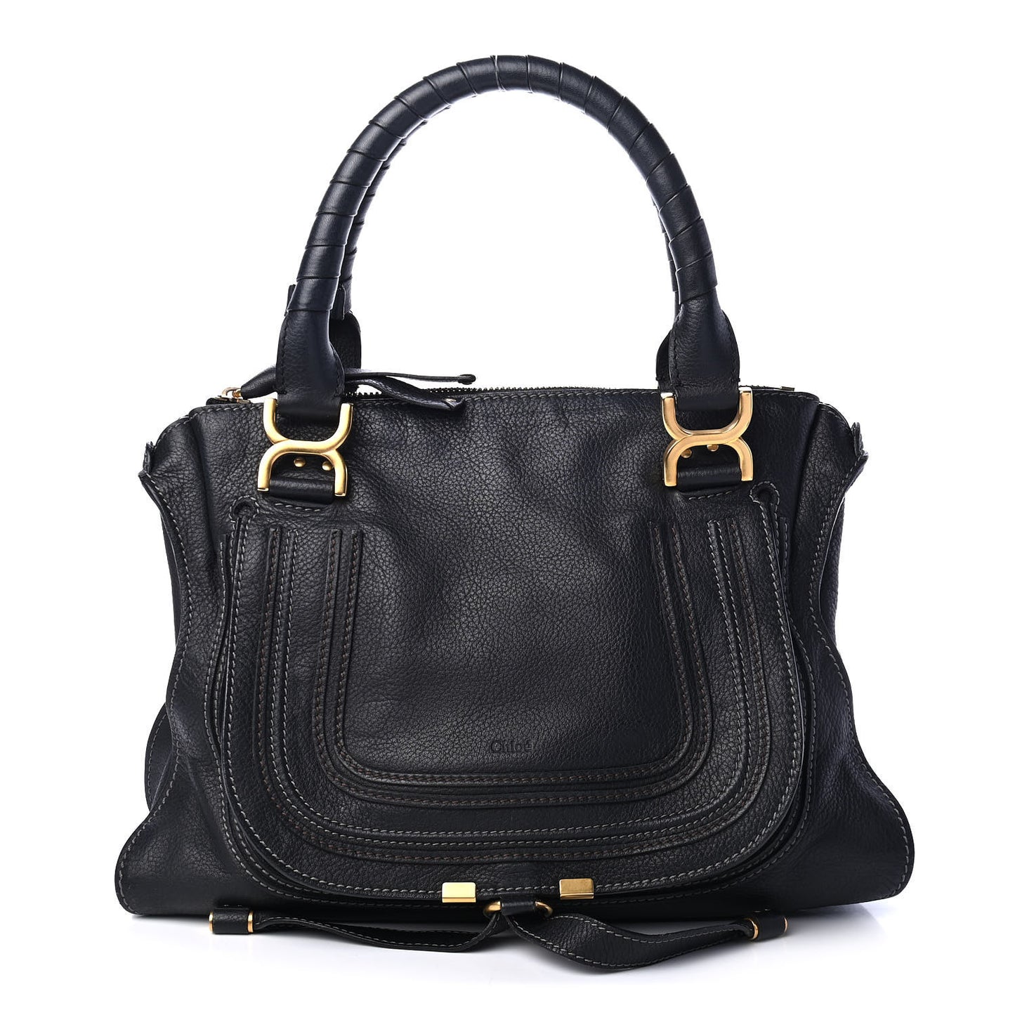 Calfskin Medium Marcie Satchel Black