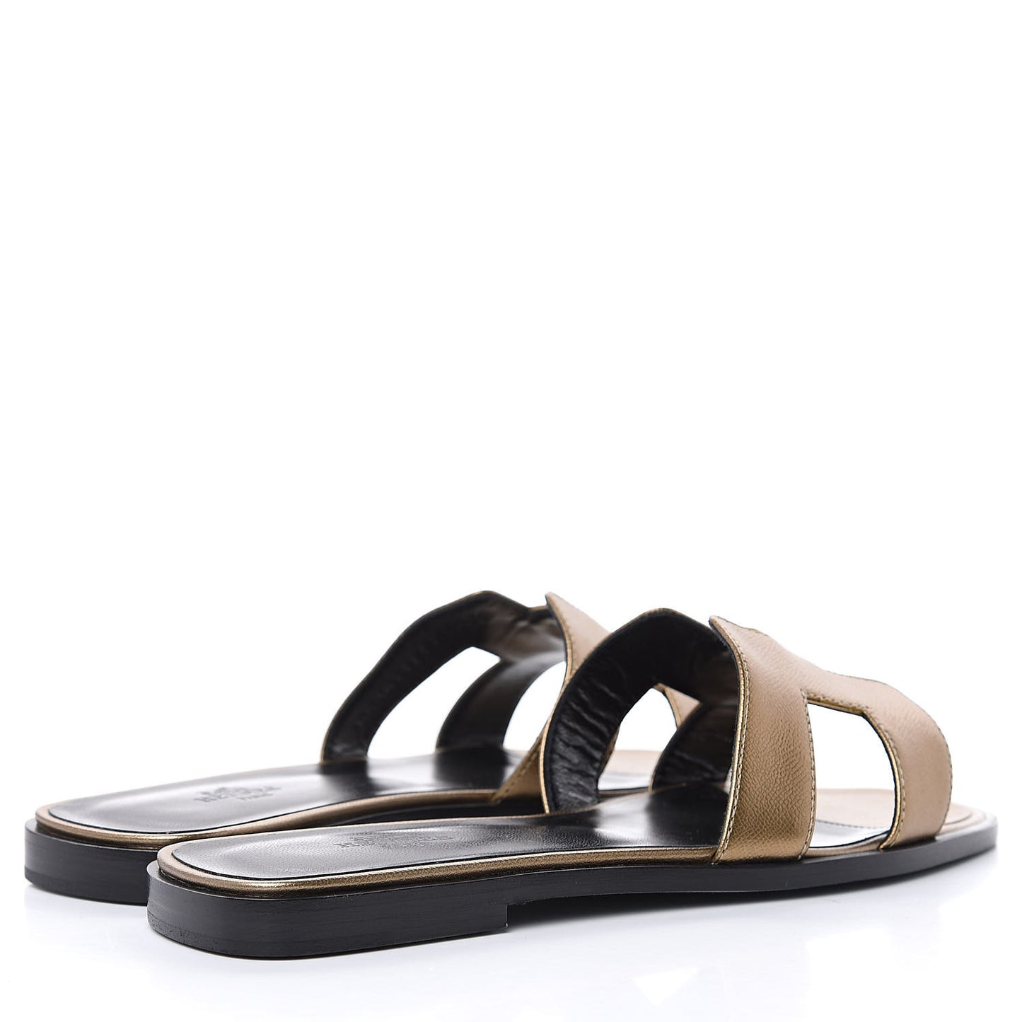 Metallic Nappa Oran Sandals 38 Vert Bronze