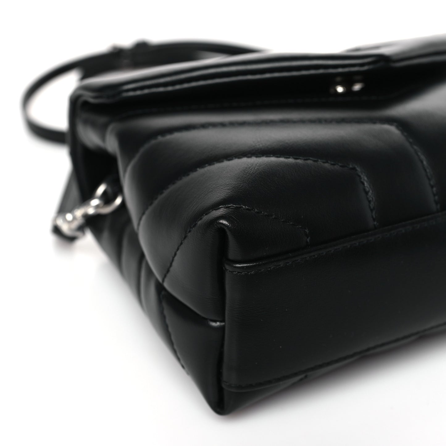 Calfskin Y Quilted Monogram Toy Loulou Crossbody Bag Black