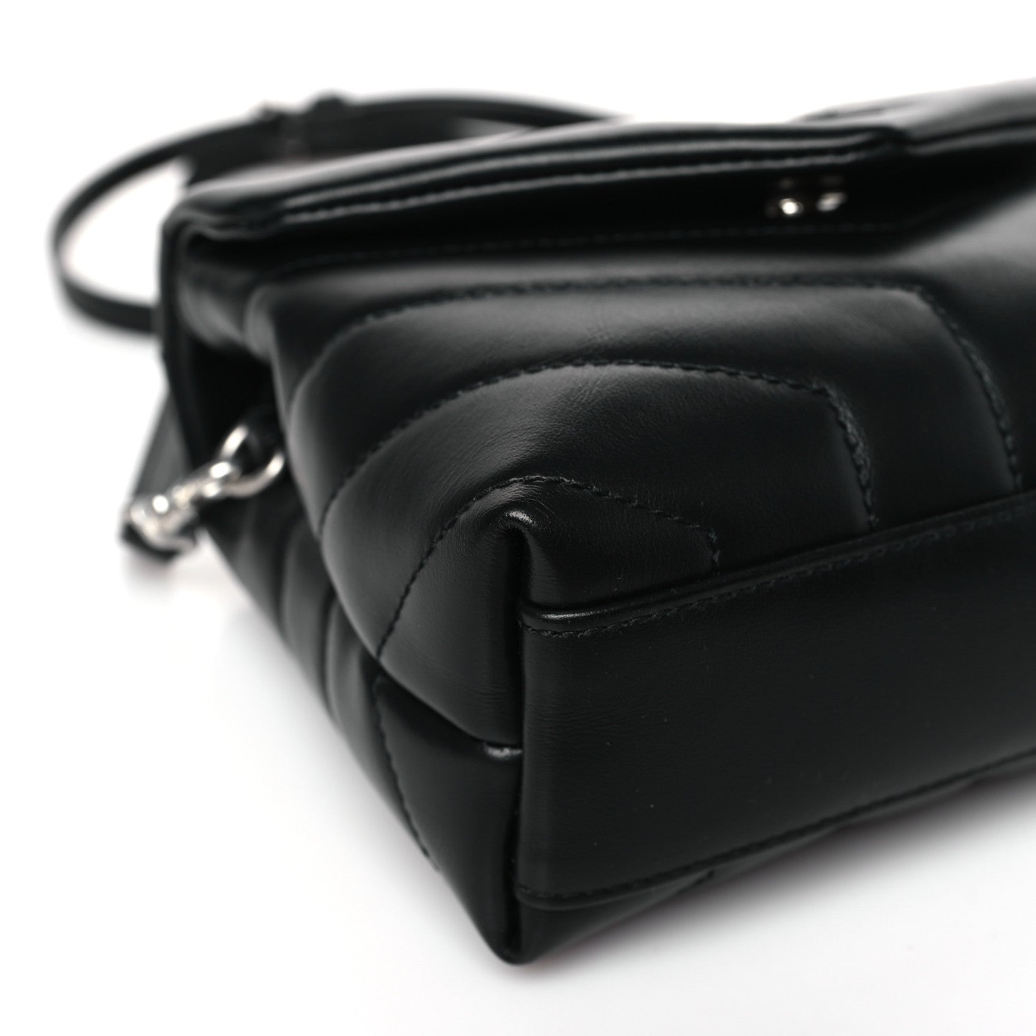 Saint Laurent Calfskin Y Quilted Monogram Toy Loulou Crossbody Bag Black 8 of 9