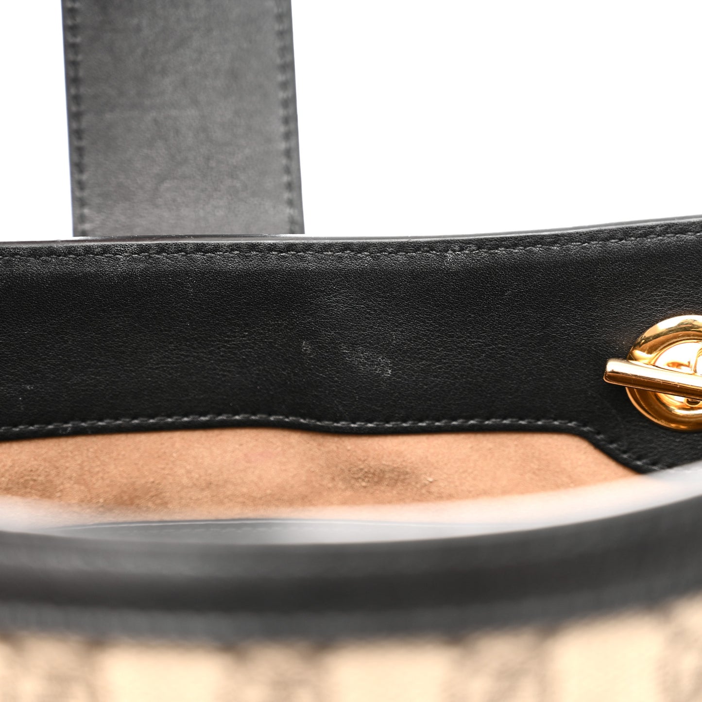 GG Supreme Monogram Medium Padlock Tote Black