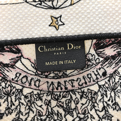 Christian Dior Canvas Embroidered Large Butterfly Around The World Book Tote White Pastel Pink 6 of 13