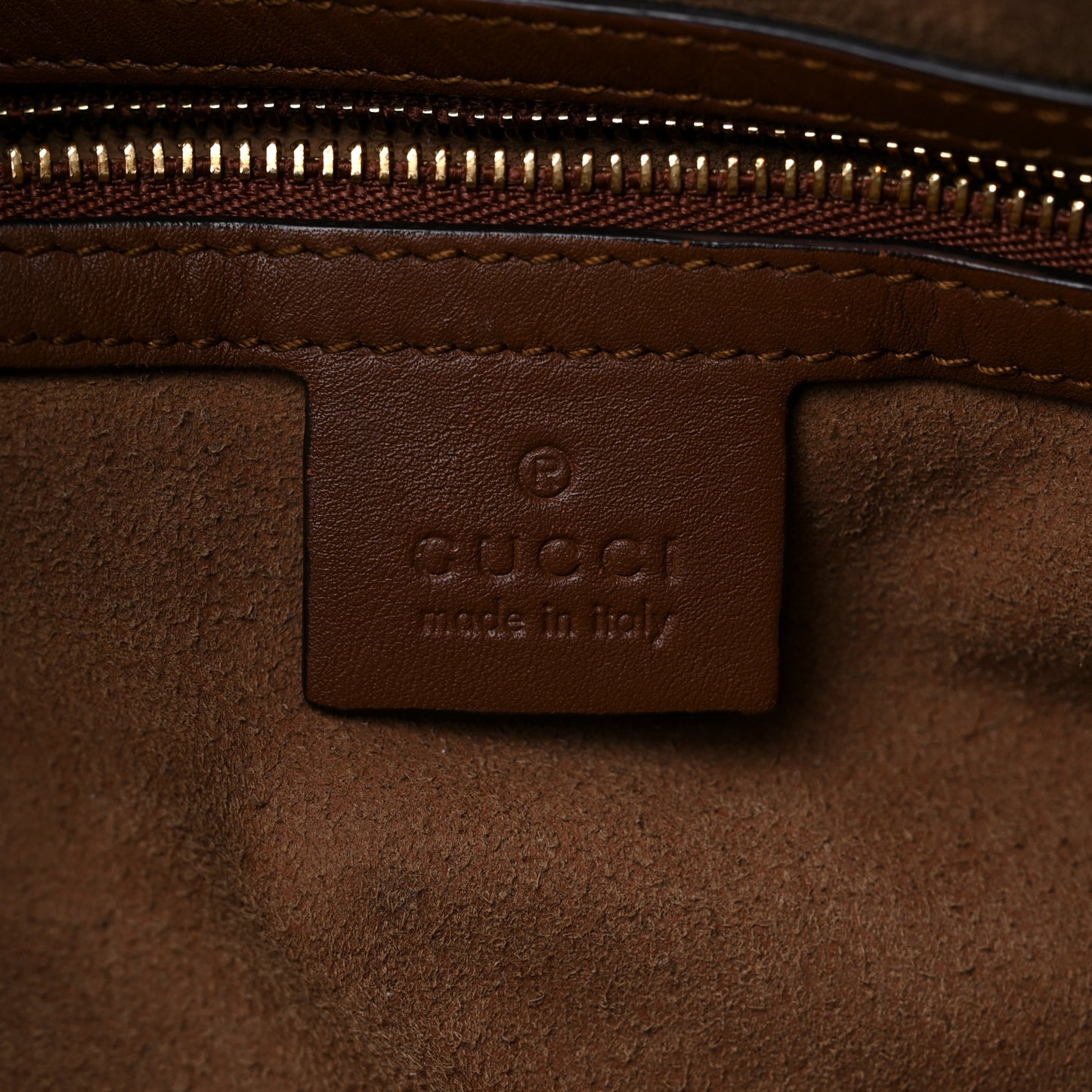 GG Supreme Monogram Large Linea A Hobo Light Brown