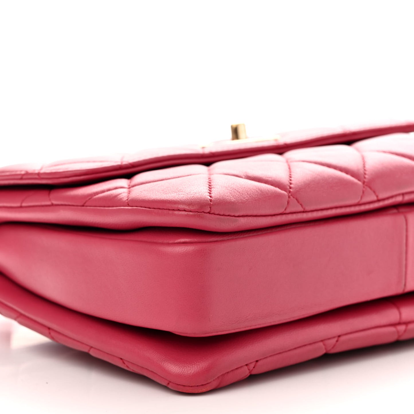 Lambskin Quilted Small Trendy CC Flap Dual Handle Bag Dark Pink