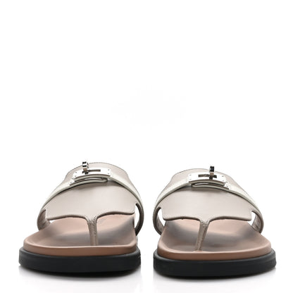 Hermes Calfskin Womens Empire Sandals 38 Beige Matic Beige Glaise 2 of 8