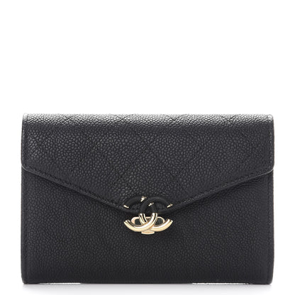 Chanel Caviar Quilted Medium CC Flap Wallet Black 1 of 10