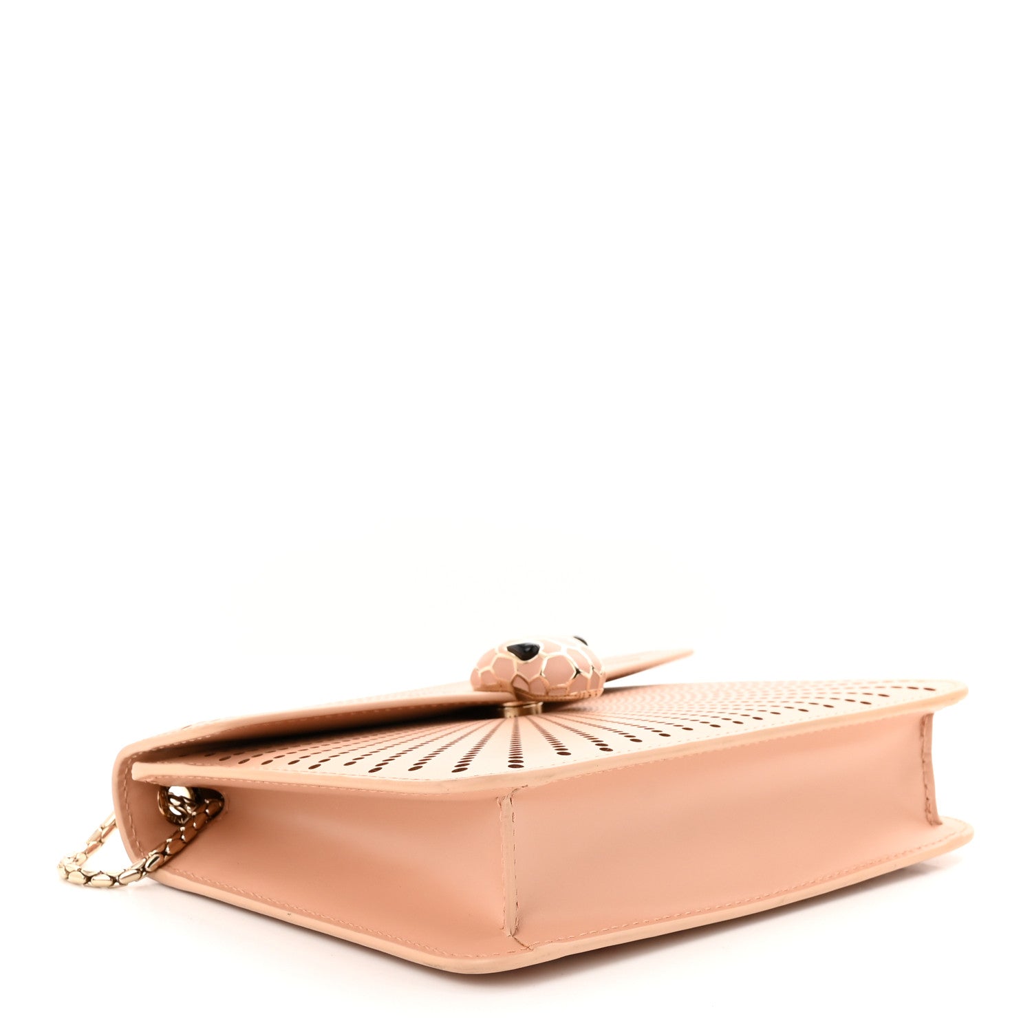 Bulgari Calfskin Laser Cut Small Serpenti Forever Diamond Blast Sunshine Crossbody Bag Beige 4 of 10