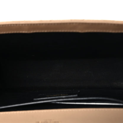 Saint Laurent Grain De Poudre Textured Mixed Matelasse Triquilt Small Monogram Satchel Dark Beige 5 of 12