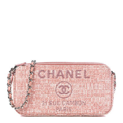 Chanel Canvas Small Deauville Clutch With Chain Pink 2 of 13