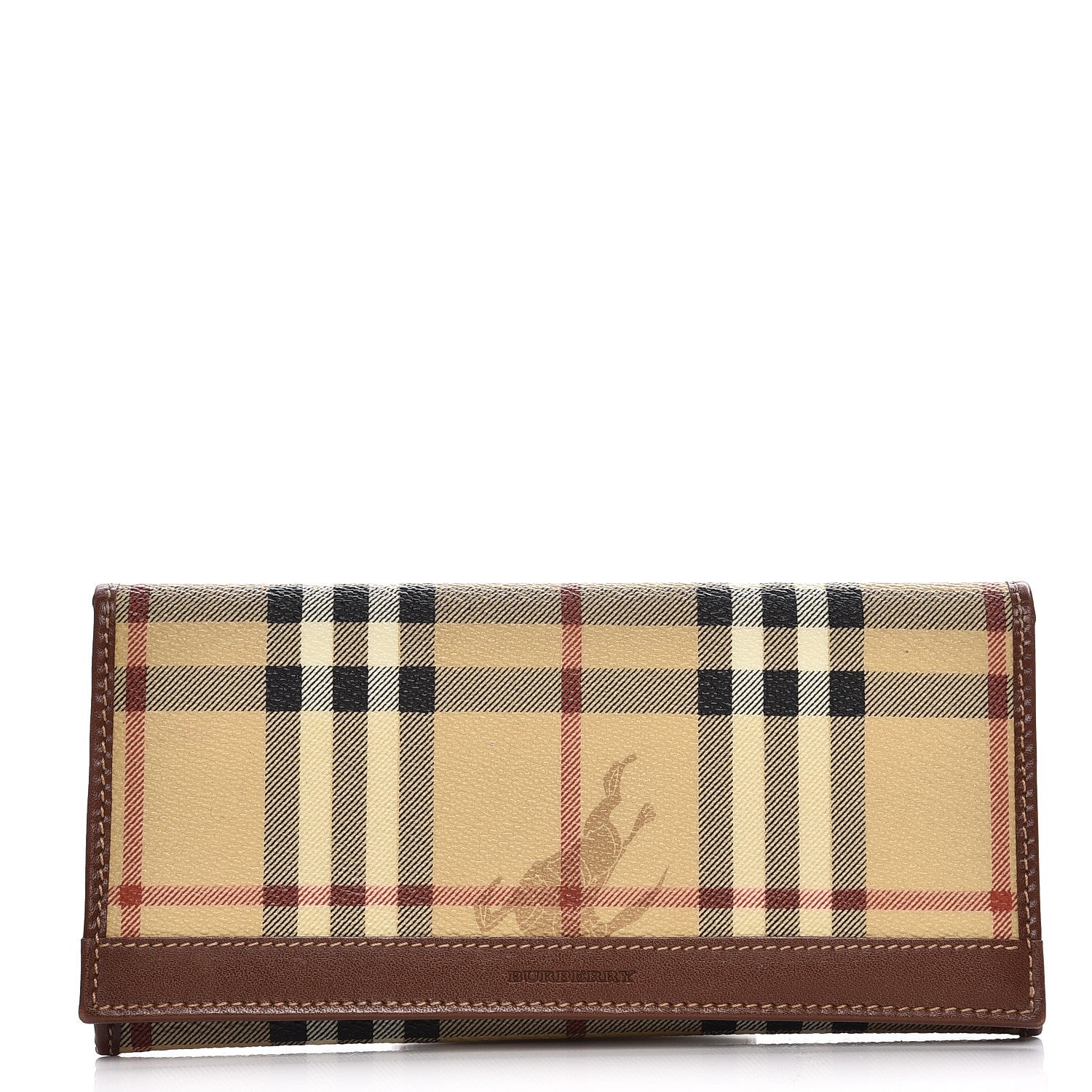 Burberry Haymarket Check Continental Wallet Brown 1 of 7