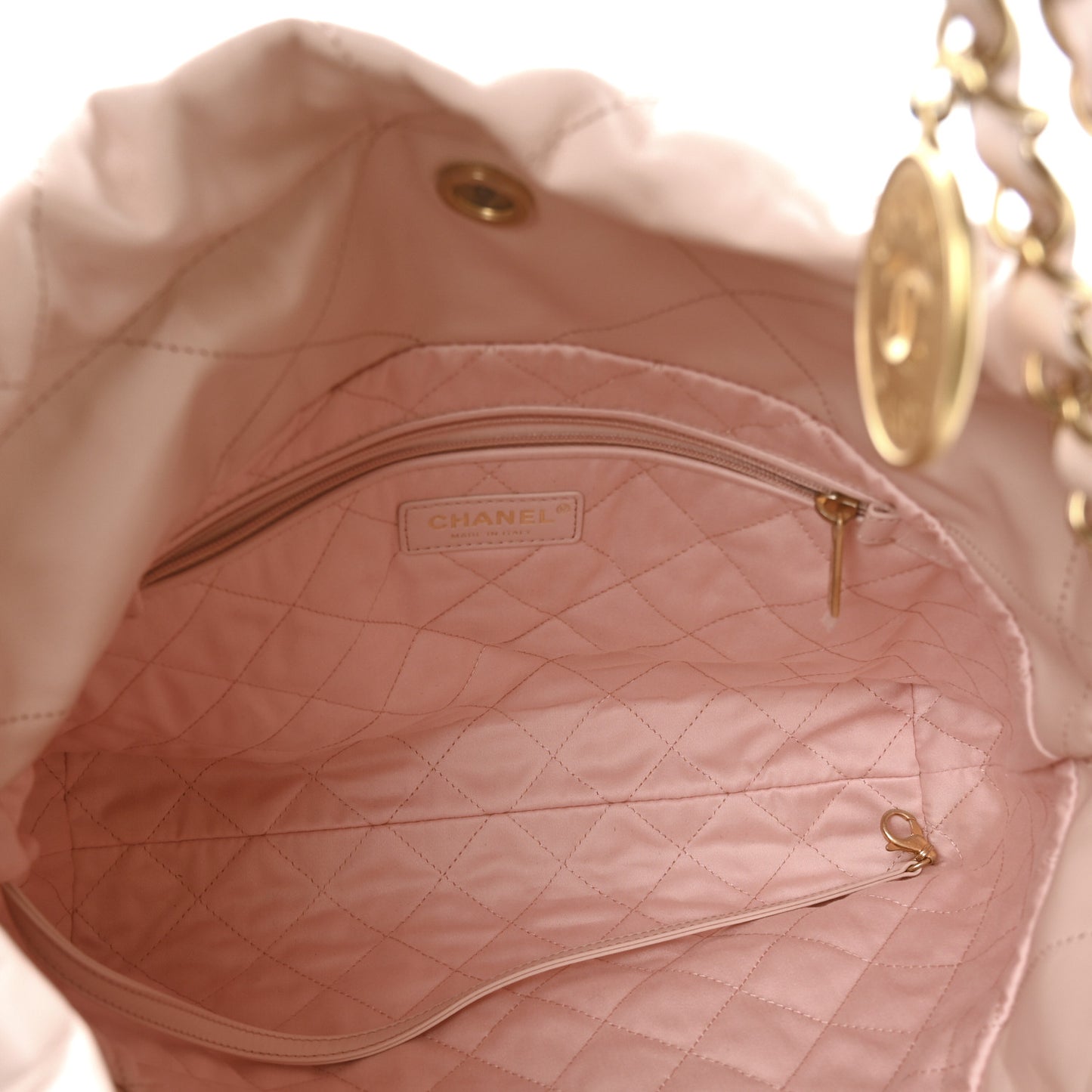 Calfskin Quilted Small Chanel 22 Light Pink
