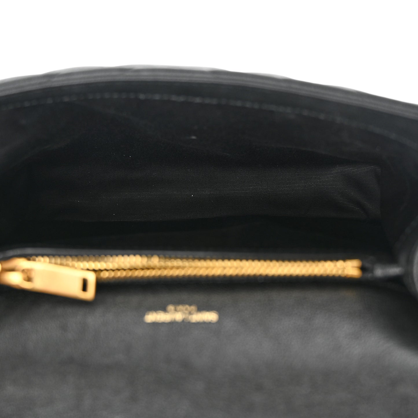 Sheepskin Matelasse Chevron Monogram Medium College Bag Black