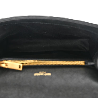 Saint Laurent Sheepskin Matelasse Chevron Monogram Medium College Bag Black 5 of 11