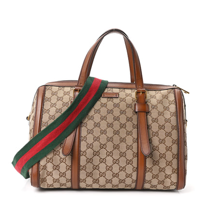 Gucci Monogram Medium Lady Web Boston Bag Beige Cuir 1 of 10