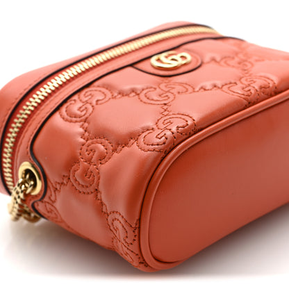 Gucci Calfskin GG Matelasse Mini Top Handle Bag Deep Orange 8 of 10