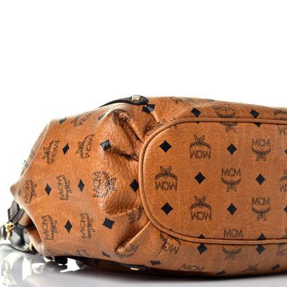 MCM Visetos Drawstring Shopper Cognac Brown 8 of 9