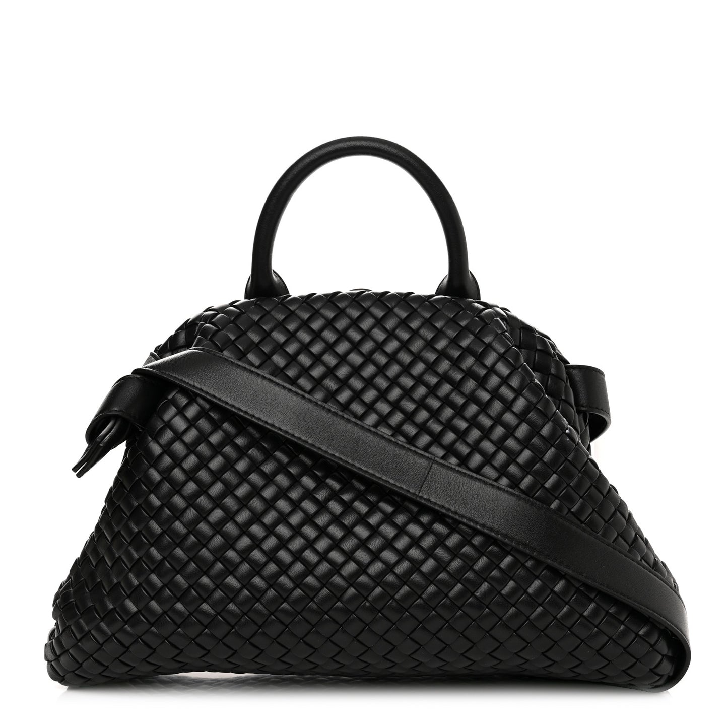 Nappa Intrecciato Medium Padded The Handle Tote Black