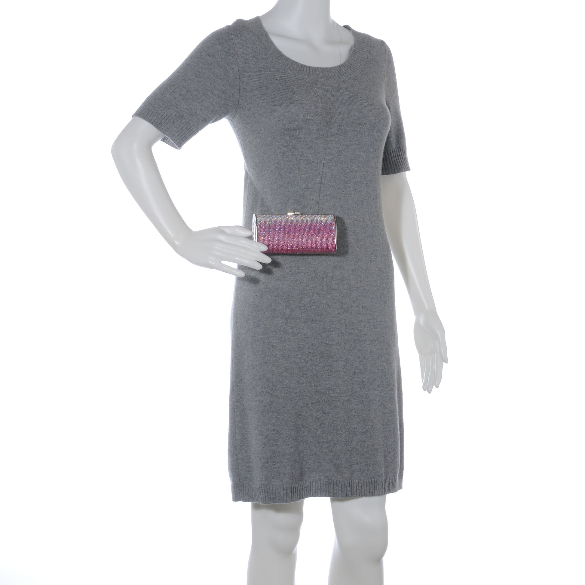 Judith Leiber Crystal Degrade Minaudiere Clutch Pink 2 of 7