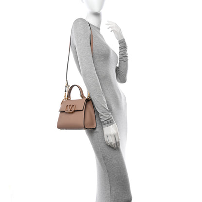 Valentino Garavani Grainy Calfskin Small VSling Top Handle Bag Poudre 2 of 9
