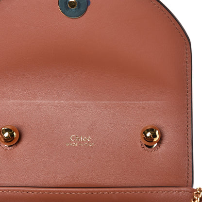 Chloe Calfskin Crocodile Embossed Small Aby Lock Chestnut Brown 8 of 8