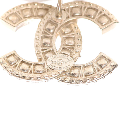 Chanel Crystal Timeless CC Earrings Light Gold 4 of 5