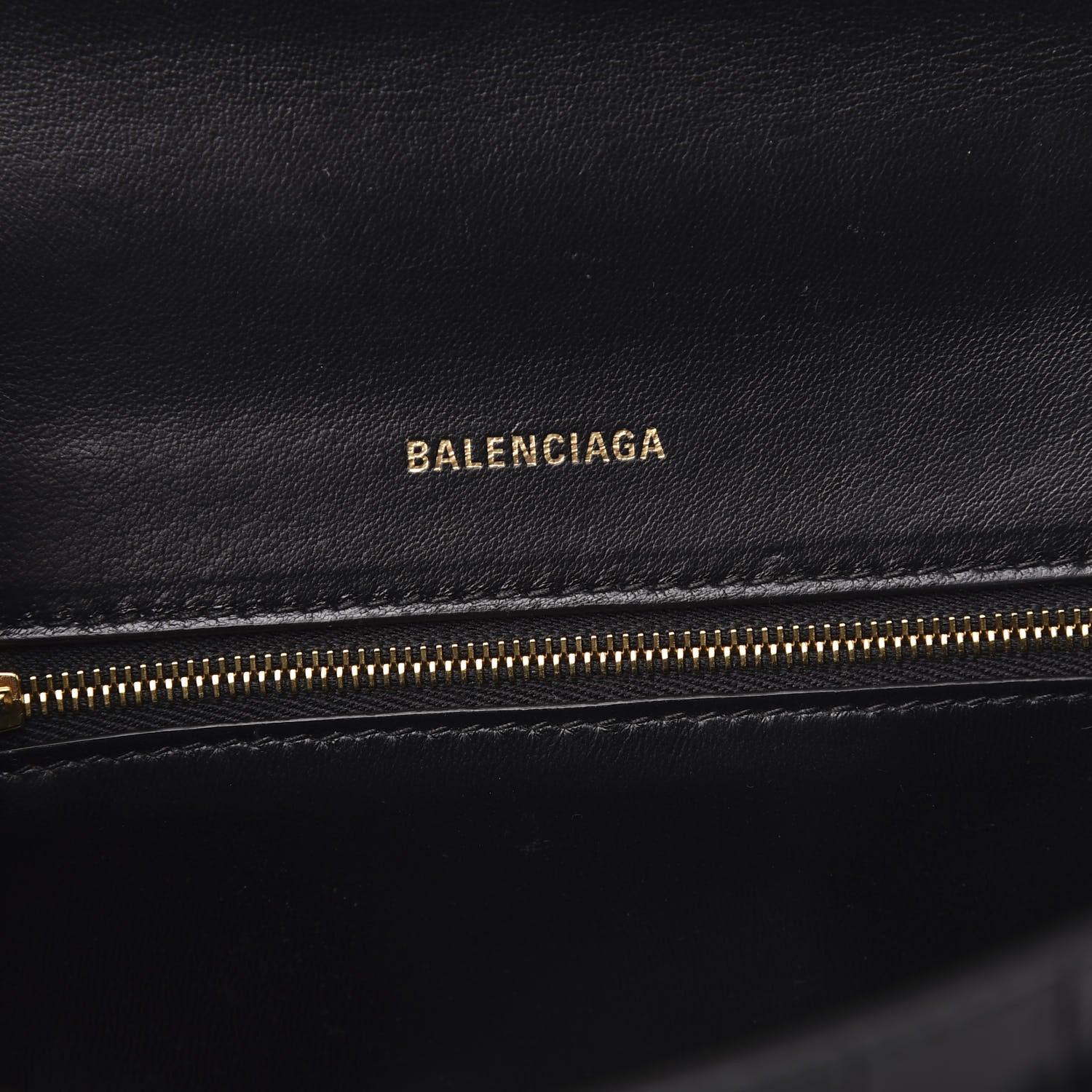 Balenciaga Calfskin Crocodile Lizard Embossed Small Patchwork Hourglass Top Handle Bag Black 6 of 10