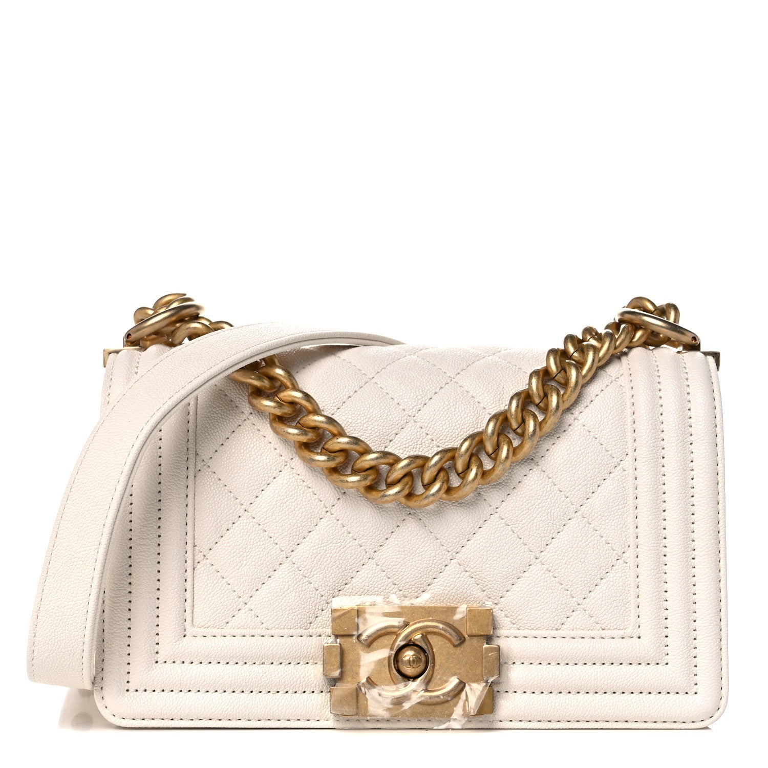 Chanel Caviar Quilted Small Boy Flap White 1 of 9